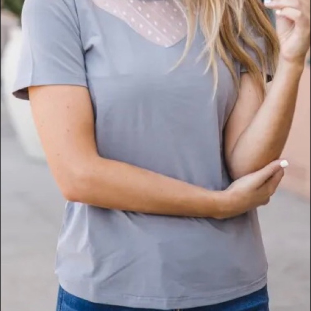 Polka dot mixed media top!